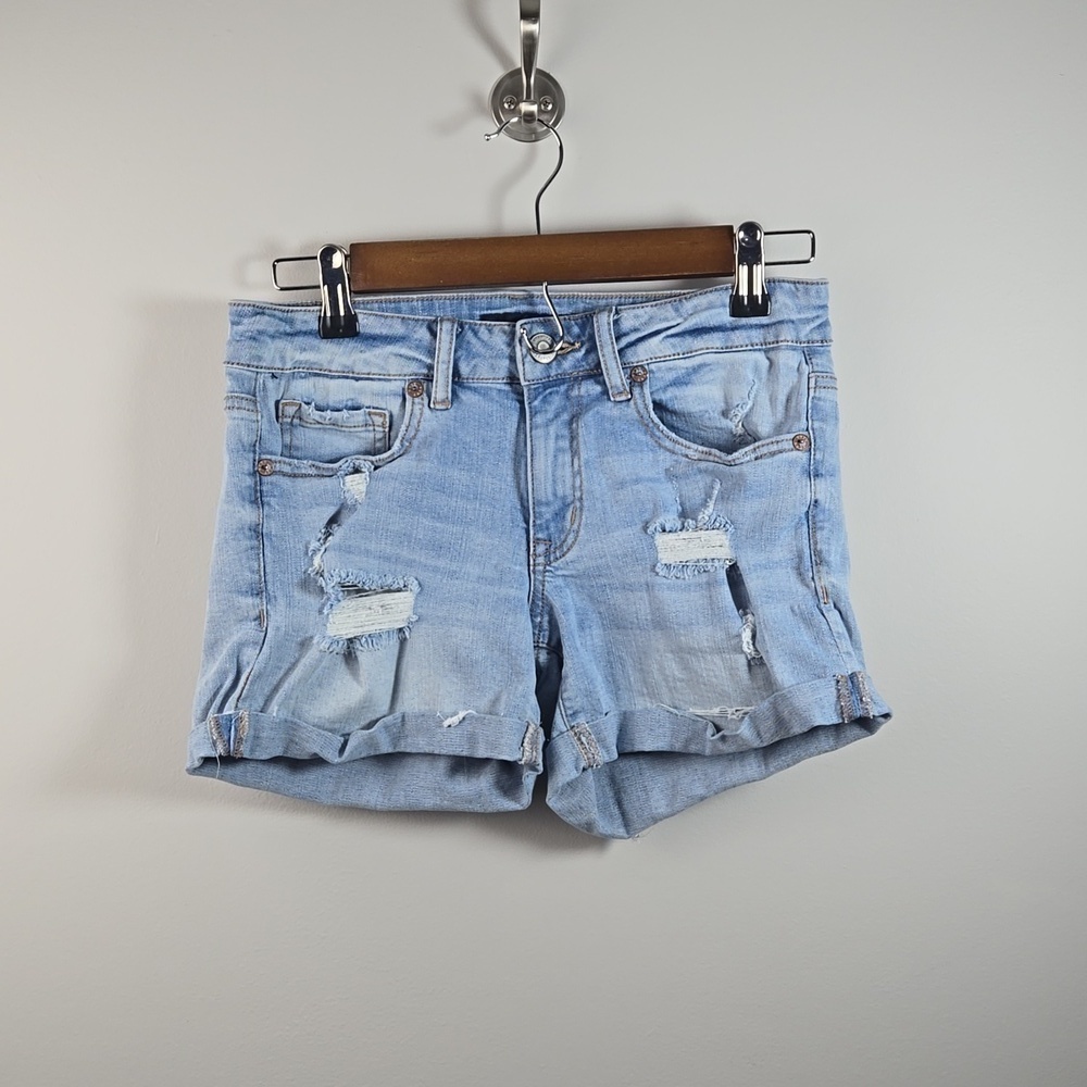 Aeropostale low rise midi denim shorts